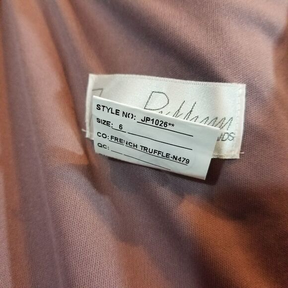 Jenny Packham Sleeveless Stretch Wrap Dress with Sash French Truffle size US6 - Picture 4 of 11